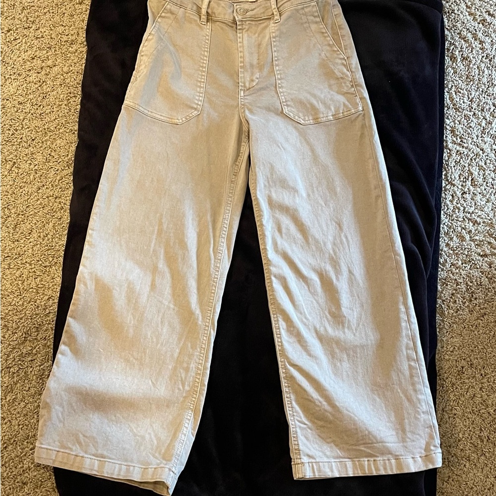 Kut from the Kloth Cream Wide Leg Jeans